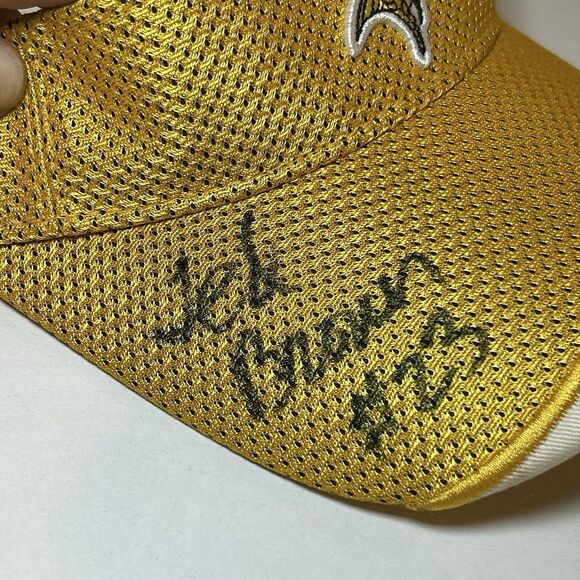 Minnesota Vikings NFL Yellow Visor Ted Brown #23 Autographed Strapback - Picture 5 of 6